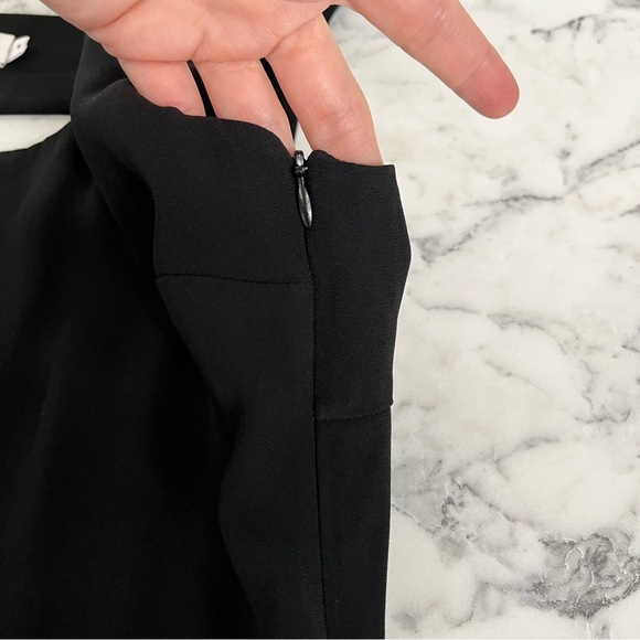 A.L.C black faux wrap midi dress Strappy open back pockets cocktail LBD size 8 - Picture 9 of 11